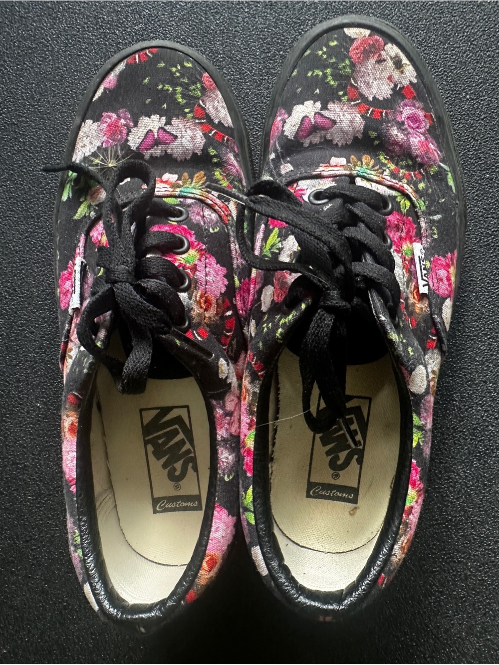 Vans Women's sz 7 Canvas Floral Lace-Up